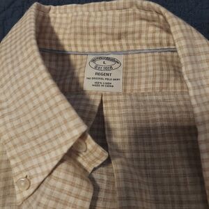 Brooks Brothers Tan Checkered Men's Shirt